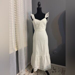 New with tags Parker White Eyelet Midi Dress – Size 0 (Fits XS)